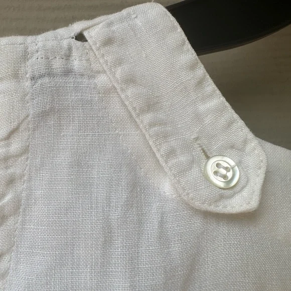 Eskandar Women's Linen White Sleeveless Top